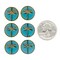 Transparent Aqua Travertin Gold Lined Dragonfly Beads 17 x 17mm Set of Six Beads - GB-AB23